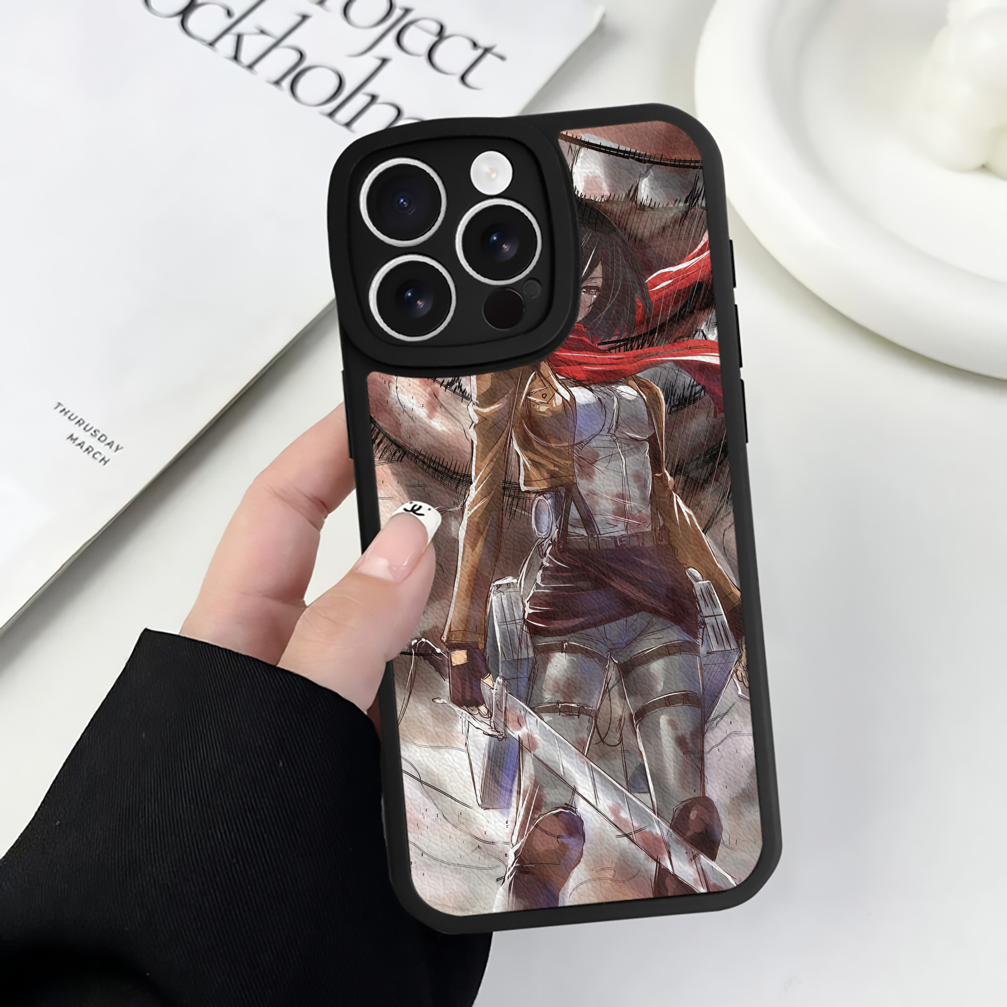 （画像用） 進撃の巨人 Attack on Titan 【iPhone 16シリーズ対応】シリコンスマホケース（レザー調） 材質：シリコン